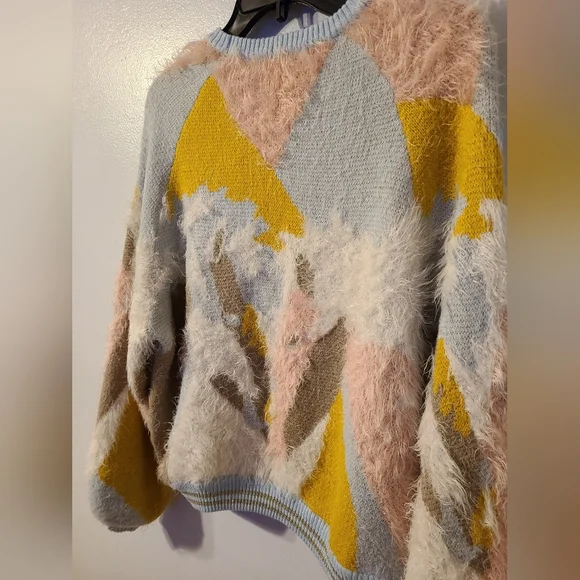 Genuine People Blue and Yellow Crew Neck Sweater - Picture 7 of 7